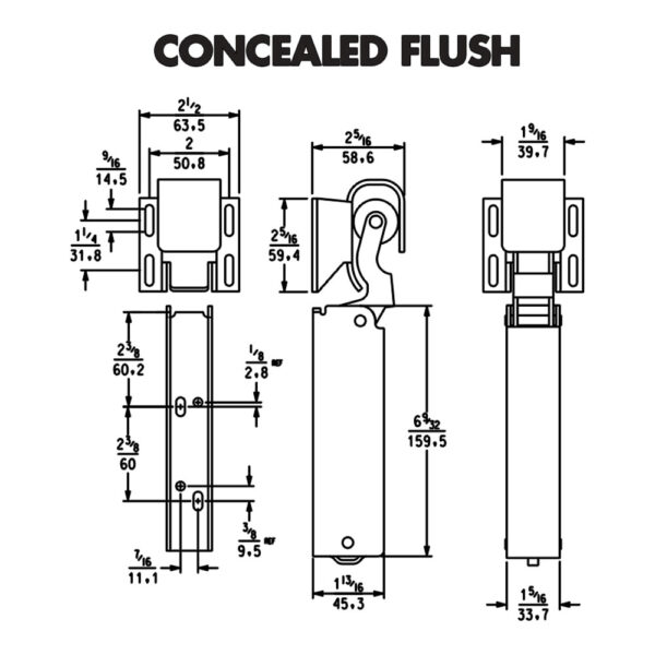 Kason 1094 concealed mount flush door closer