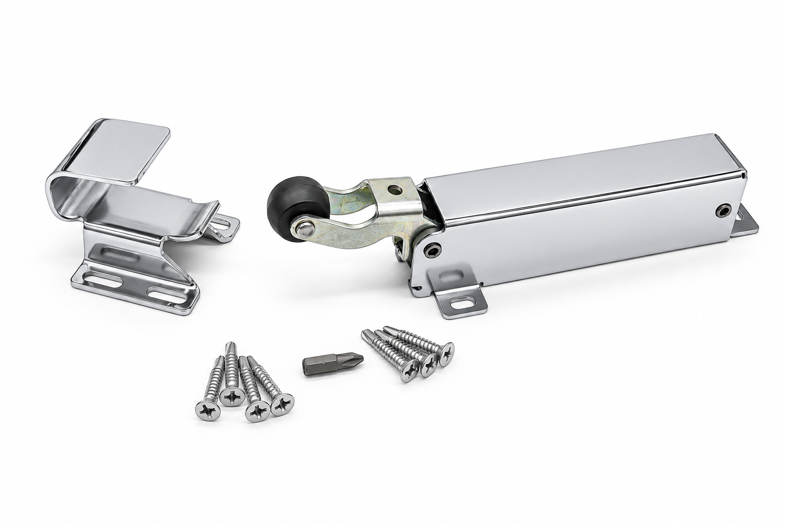 Chrome Roller Latch Hardware Kit