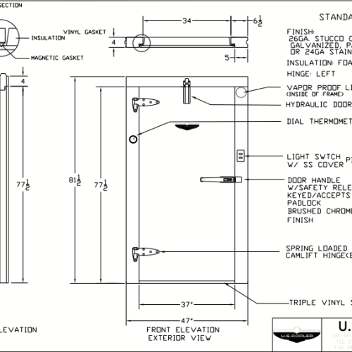 U.S. Cooler Standard Size Door Gasket Replacement