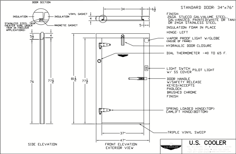 U.S. Cooler Standard Size Door Gasket Replacement