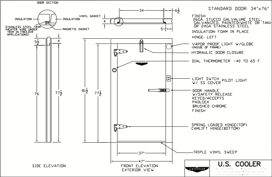U S Cooler Standard Size Door Gasket Replacement