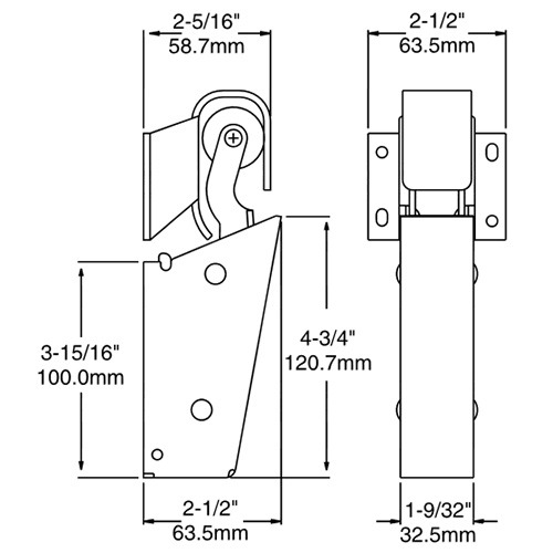 DOOR CLOSER - KASON 1095 - Spring Action - Flush Hook